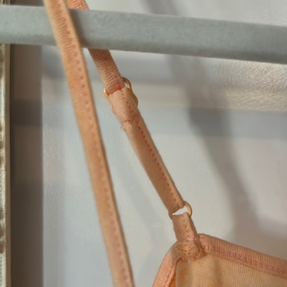 AMERICAN EAGLE | Peach Tie Dye Cropped Relaxed Cami Tank Top Ruffle Hem Peplum - Picture 7 of 15